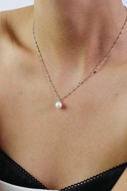 Miss Cecilia | Single Pearl Chain Necklace