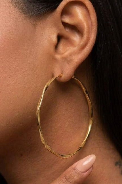 Arvino | Soft Wave 92.5 Sterling Silver Hoops Large