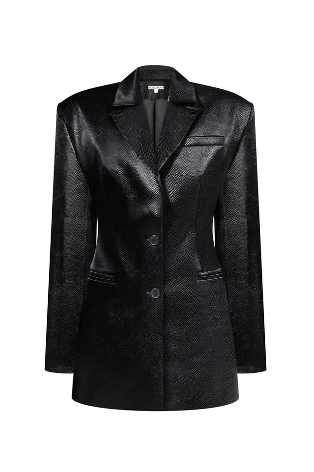 Kolosova | Reptile-Embossed Fitted Blazer