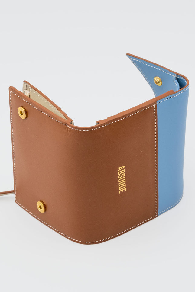 Absurde | MOUNTAIN Blue and Brown Leather Trifold Wallet