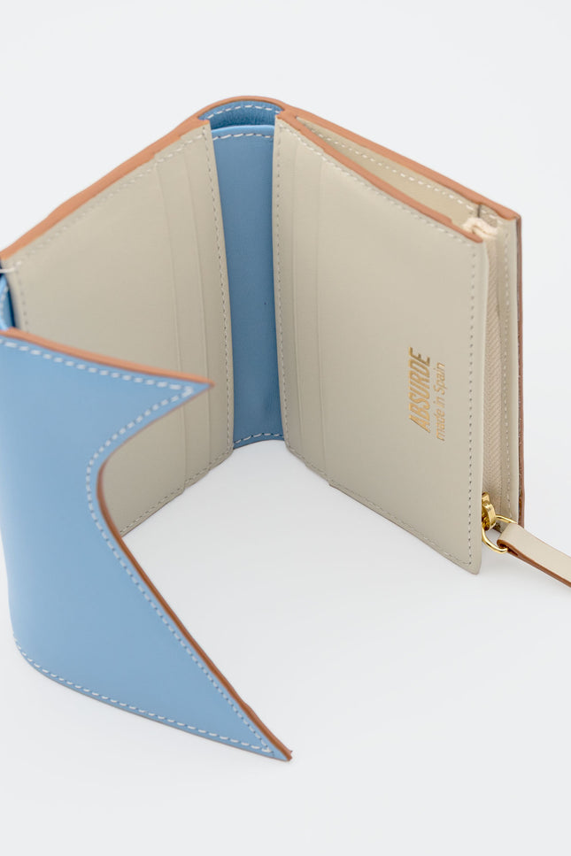 Absurde | MOUNTAIN Blue and Brown Leather Trifold Wallet