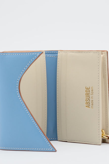 Absurde | MOUNTAIN Blue and Brown Leather Trifold Wallet