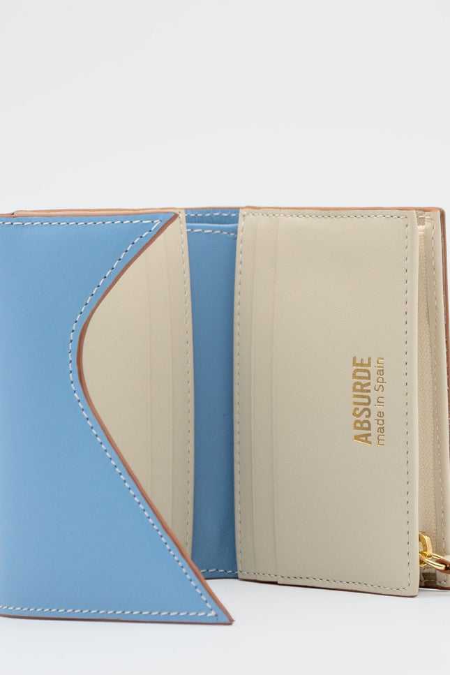 Absurde | MOUNTAIN Blue and Brown Leather Trifold Wallet