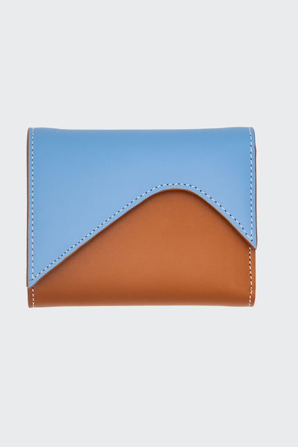 Absurde | MOUNTAIN Blue and Brown Leather Trifold Wallet
