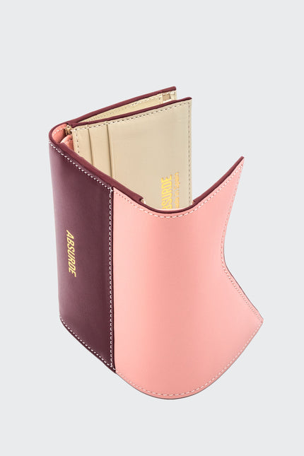 Absurde | MOUNTAIN Pink and Burgundy Leather Trifold Wallet
