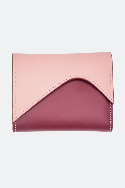 Absurde | MOUNTAIN Pink and Burgundy Leather Trifold Wallet
