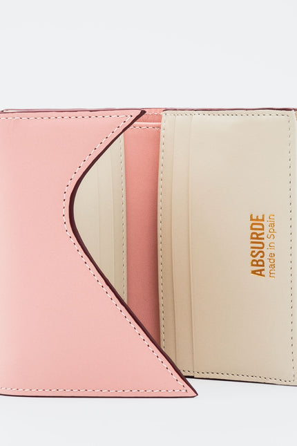 Absurde | MOUNTAIN Pink and Burgundy Leather Trifold Wallet