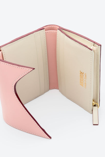 Absurde | MOUNTAIN Pink and Burgundy Leather Trifold Wallet