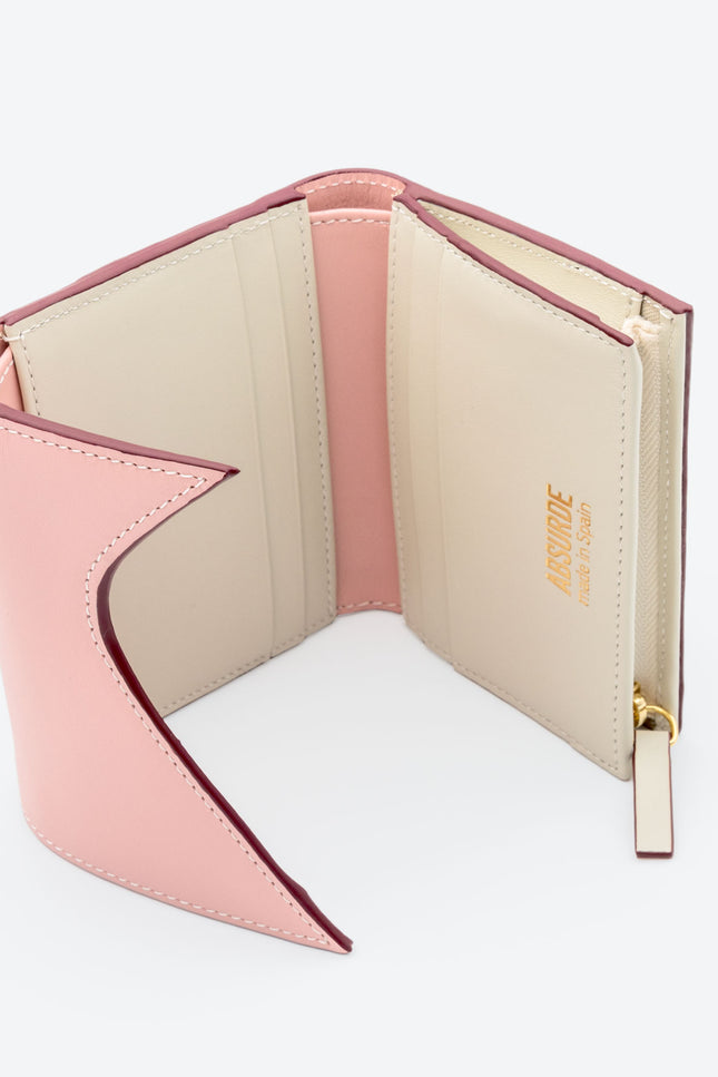Absurde | MOUNTAIN Pink and Burgundy Leather Trifold Wallet