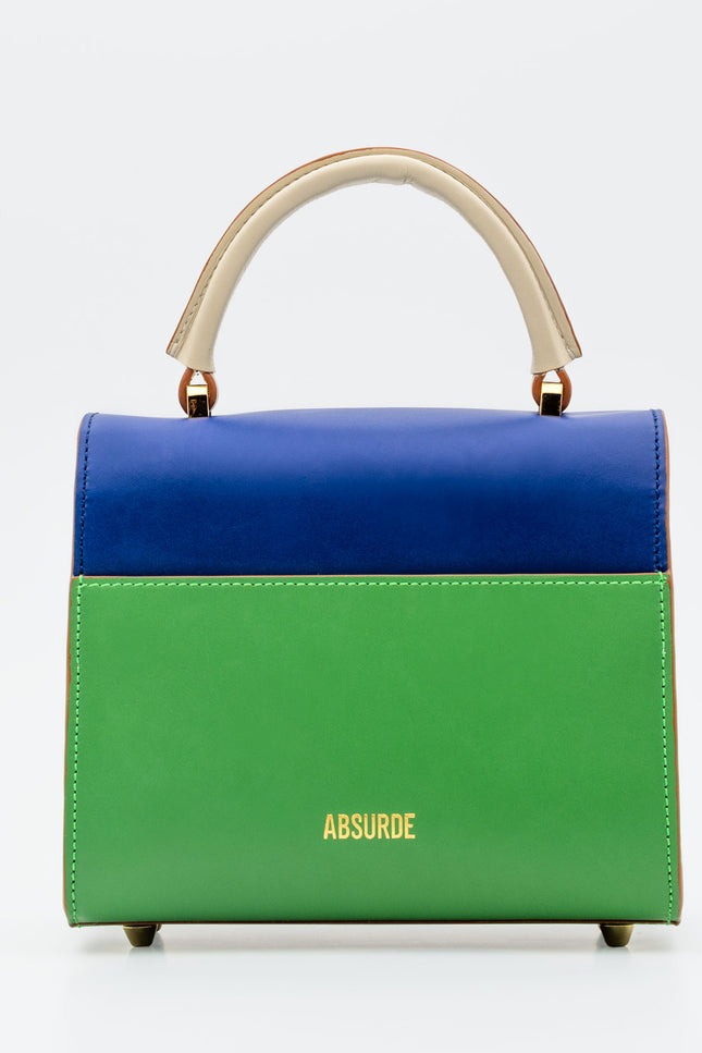 Absurde | MOUNTAIN ROAD Navy and green small leather shoulder bag