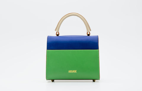 Absurde | MOUNTAIN ROAD Navy and green small leather shoulder bag