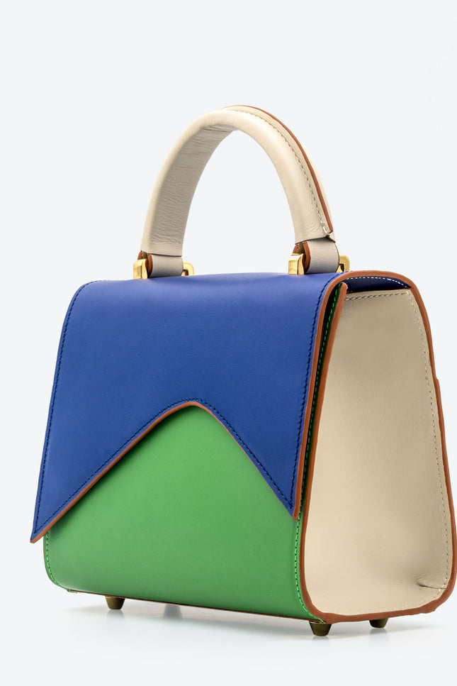 Absurde | MOUNTAIN ROAD Navy and green small leather shoulder bag