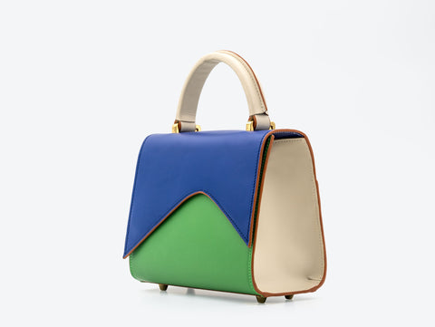 Absurde | MOUNTAIN ROAD Navy and green small leather shoulder bag
