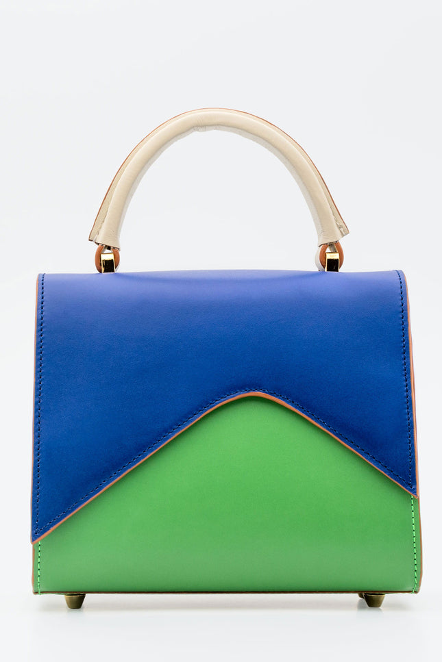 Absurde | MOUNTAIN ROAD Navy and green small leather shoulder bag