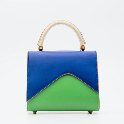 Absurde | MOUNTAIN ROAD Navy and green small leather shoulder bag
