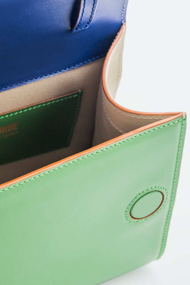 Absurde | MOUNTAIN ROAD Navy and green small leather shoulder bag
