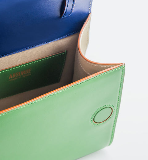 Absurde | MOUNTAIN ROAD Navy and green small leather shoulder bag