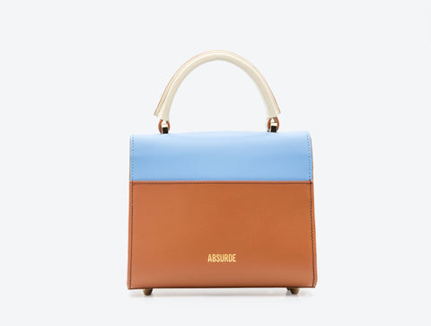 Absurde | ONE WAY Blue small leather shoulder bag