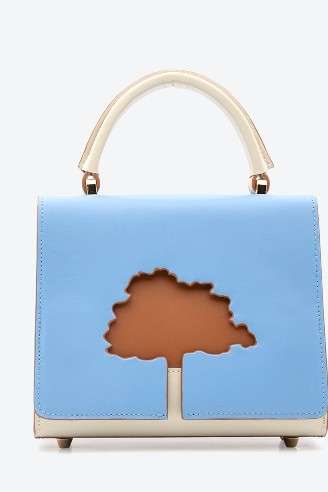 Absurde | ONE WAY Blue small leather shoulder bag