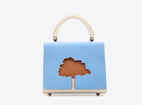 Absurde | ONE WAY Blue small leather shoulder bag