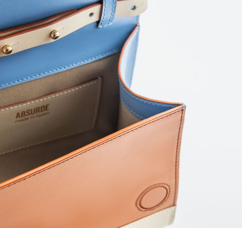 Absurde | ONE WAY Blue small leather shoulder bag