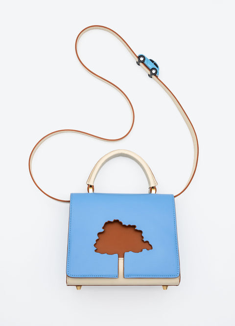 Absurde | ONE WAY Blue small leather shoulder bag