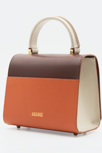 Absurde | ONE WAY Brown small leather shoulder bag