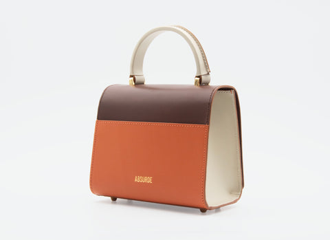 Absurde | ONE WAY Brown small leather shoulder bag