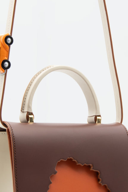 Absurde | ONE WAY Brown small leather shoulder bag
