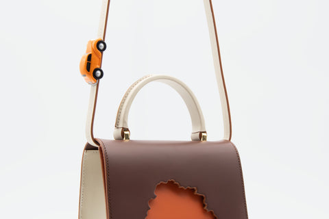 Absurde | ONE WAY Brown small leather shoulder bag