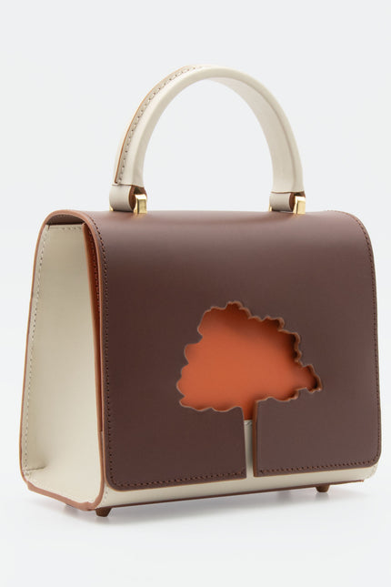 Absurde | ONE WAY Brown small leather shoulder bag