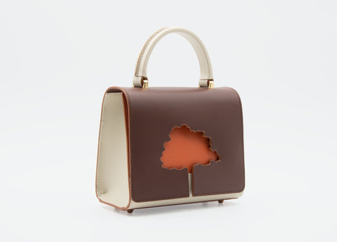 Absurde | ONE WAY Brown small leather shoulder bag