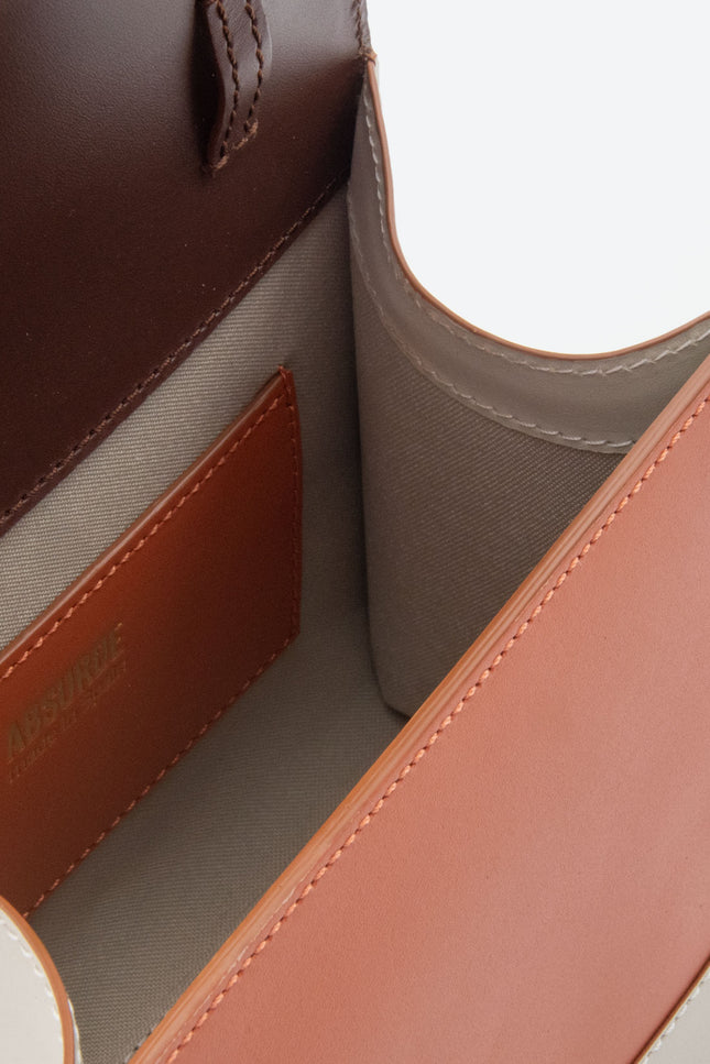 Absurde | ONE WAY Brown small leather shoulder bag