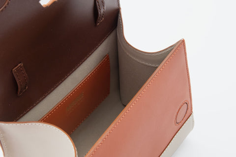 Absurde | ONE WAY Brown small leather shoulder bag