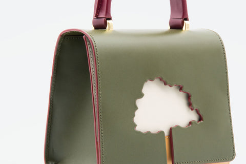 Absurde | ONE WAY khaki small leather shoulder bag