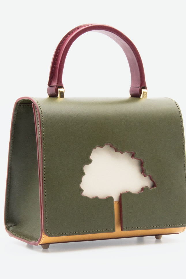 Absurde | ONE WAY khaki small leather shoulder bag
