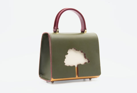 Absurde | ONE WAY khaki small leather shoulder bag