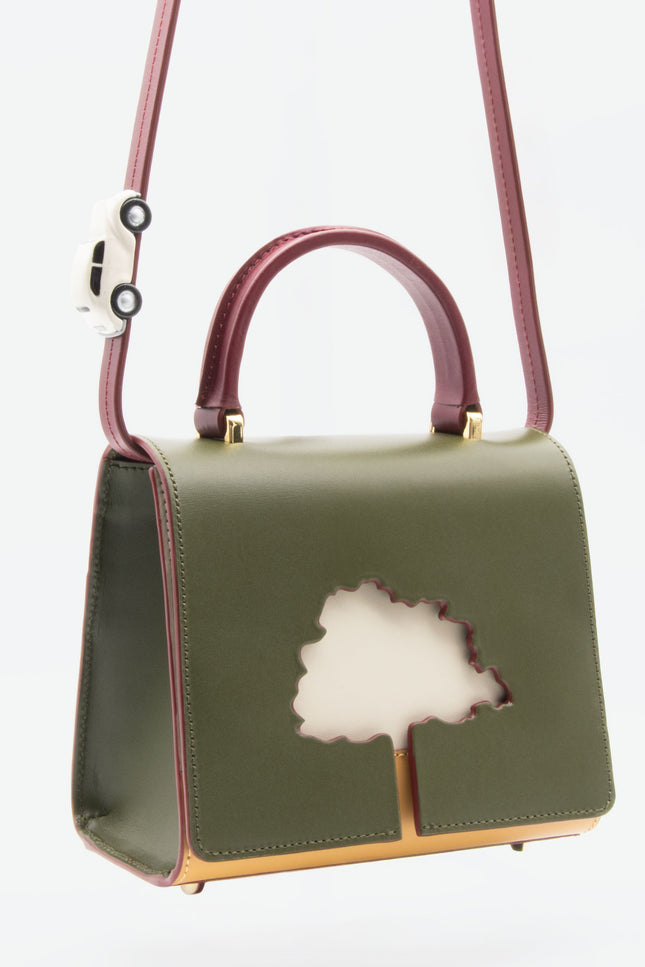Absurde | ONE WAY khaki small leather shoulder bag