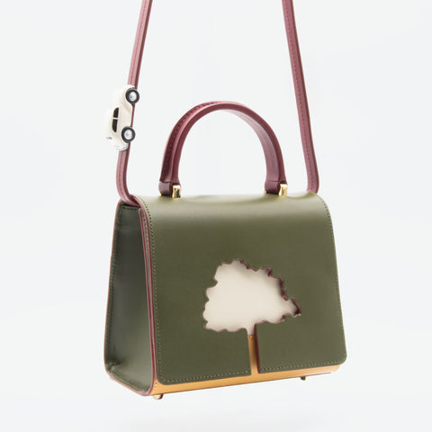Absurde | ONE WAY khaki small leather shoulder bag