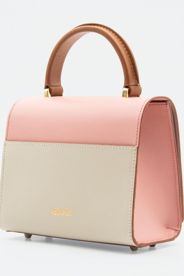 Absurde | ONE WAY Pink small leather shoulder bag