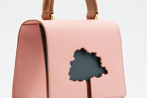 Absurde | ONE WAY Pink small leather shoulder bag