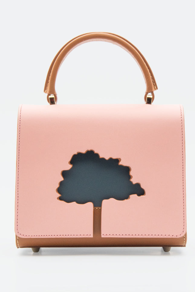 Absurde | ONE WAY Pink small leather shoulder bag