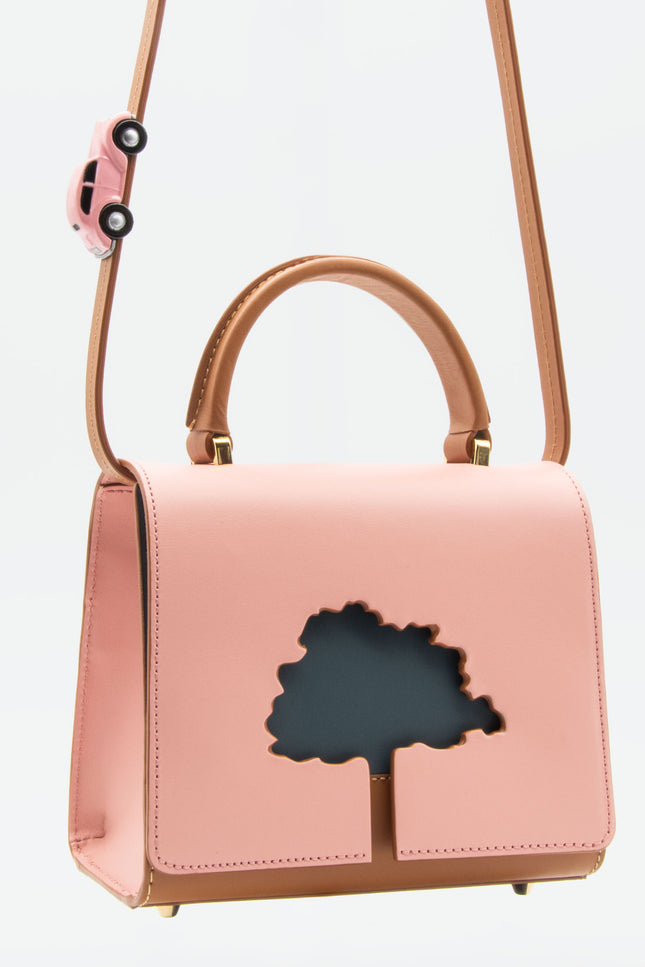 Absurde | ONE WAY Pink small leather shoulder bag