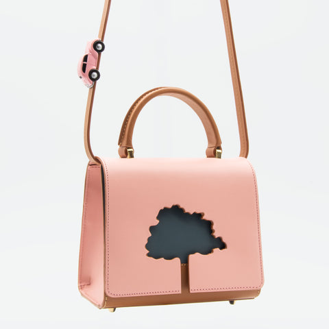 Absurde | ONE WAY Pink small leather shoulder bag
