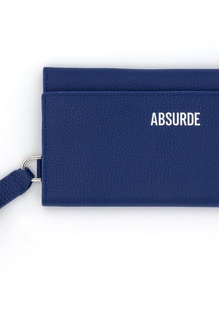 Absurde | PARKING Navy grain Leather bifold wallet with yellow car
