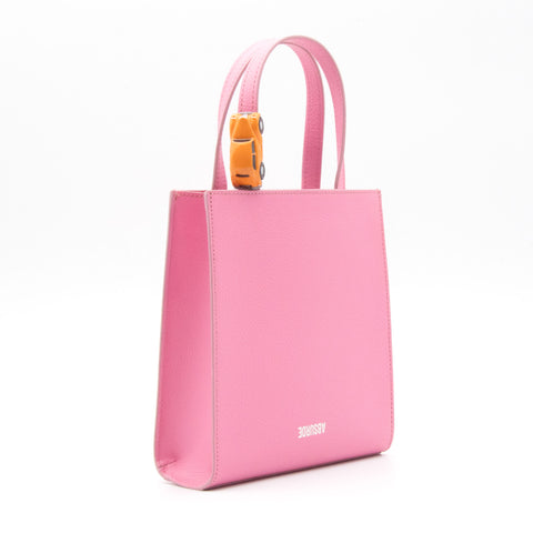 Absurde | MINI STOP Tote Bag in Pink Leather
