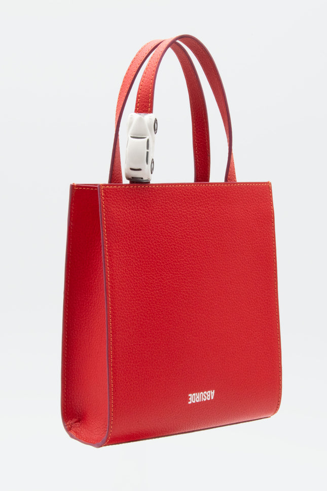 Absurde | MINI STOP Tote Bag in Red Leather