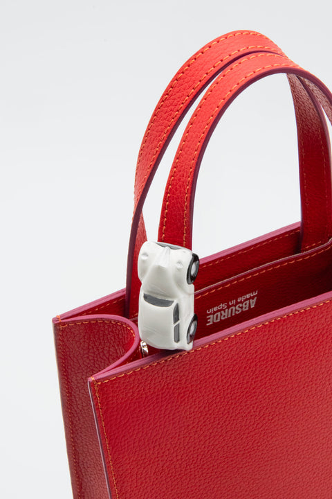 Absurde | MINI STOP Tote Bag in Red Leather