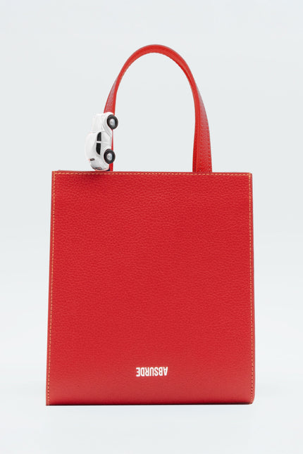 Absurde | MINI STOP Tote Bag in Red Leather