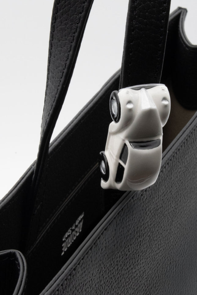 Absurde | BIG STOP Tote Bag in Black Leather
